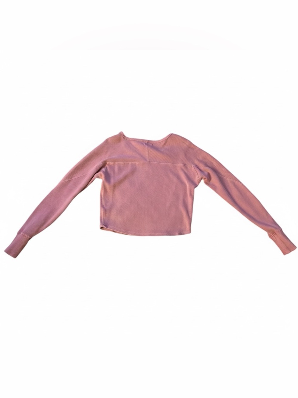 Free People Rose Pink Long Sleeve thermal  Cropped Top